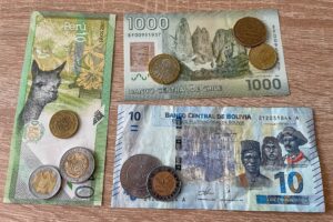 bankovky peru bolivia chile